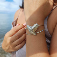 Load image into Gallery viewer, READY TO SHIP - Tiger Shark Tooth Cuff - 925 Sterling Silver FJD$ - Adorn Pacific - Bracelets