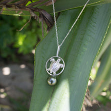 Load image into Gallery viewer, READY TO SHIP Turtle & Saltwater Pearl Necklace in 925 Sterling Silver - FJD$ - Adorn Pacific - All Products