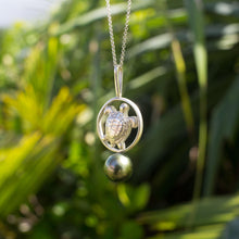 Load image into Gallery viewer, READY TO SHIP Turtle & Saltwater Pearl Necklace in 925 Sterling Silver - FJD$ - Adorn Pacific - All Products