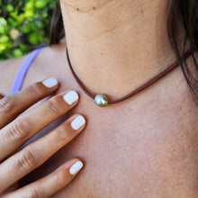 Load image into Gallery viewer, READY TO SHIP Unisex Fiji Saltwater Circled Pearl Faux Suede Leather Necklace - FJD$ - Adorn Pacific - All Products