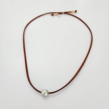 Load image into Gallery viewer, READY TO SHIP Unisex Fiji Saltwater Circled Pearl Faux Suede Leather Necklace - FJD$ - Adorn Pacific - All Products