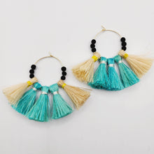 Load image into Gallery viewer, READY TO SHIP Vau and Lava Stone Hoop Earrings - 14k Gold Fill FJD$ - Adorn Pacific - Earrings