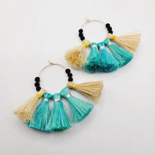 Load image into Gallery viewer, READY TO SHIP Vau and Lava Stone Hoop Earrings - 14k Gold Fill FJD$ - Adorn Pacific - Earrings