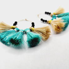 Load image into Gallery viewer, READY TO SHIP Vau and Lava Stone Hoop Earrings - 14k Gold Fill FJD$ - Adorn Pacific - Earrings