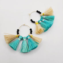 Load image into Gallery viewer, READY TO SHIP Vau and Lava Stone Hoop Earrings - 14k Gold Fill FJD$ - Adorn Pacific - Earrings