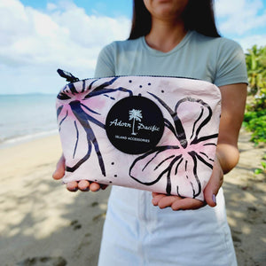 READY TO SHIP "Fiji Hibiscus" Small Water-Resistant Pouch - FJD$