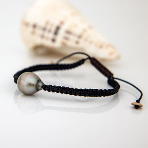 READY TO SHIP Unisex Civa Fiji Pearl Bracelet #0019 - Nylon & 9k Solid Gold Beads FJD$