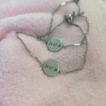 Load image into Gallery viewer, Engravable Disc Bracelet - Silver or Gold Waterproof Stainless Steel FJD$
