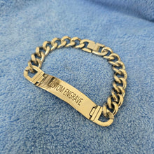 Load image into Gallery viewer, Engravable Men's Bracelet - Silver or Gold Waterproof Stainless Steel FJD$
