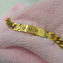 Load image into Gallery viewer, Engravable Men's Bracelet - Silver or Gold Waterproof Stainless Steel FJD$
