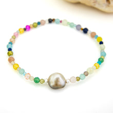 Load image into Gallery viewer, READY TO SHIP Fiji Keshi Pearl &amp; Glass Bead Stretch Bracelet - FJD$

