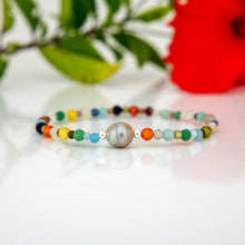 Load image into Gallery viewer, READY TO SHIP Fiji Keshi Pearl &amp; Glass Bead Stretch Bracelet - FJD$
