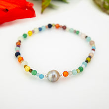 Load image into Gallery viewer, READY TO SHIP Fiji Keshi Pearl &amp; Glass Bead Stretch Bracelet - FJD$
