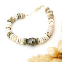 Load image into Gallery viewer, READY TO SHIP Fiji Saltwater Pearl &amp; Shell Money Bracelet - 925 Sterling Silver FJD$
