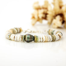 Load image into Gallery viewer, READY TO SHIP Fiji Saltwater Pearl &amp; Shell Money Bracelet - 925 Sterling Silver FJD$
