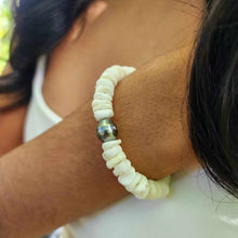Load image into Gallery viewer, READY TO SHIP Fiji Saltwater Pearl &amp; Shell Money Bracelet - 925 Sterling Silver FJD$
