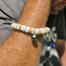 Load image into Gallery viewer, READY TO SHIP Fiji Saltwater Pearl &amp; Shell Money Stretch Bracelet FJD$
