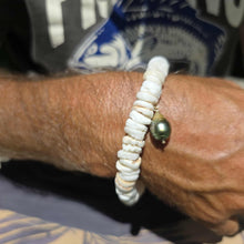 Load image into Gallery viewer, READY TO SHIP Fiji Saltwater Pearl &amp; Shell Money Stretch Bracelet FJD$
