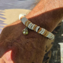 Load image into Gallery viewer, READY TO SHIP Fiji Saltwater Pearl &amp; Shell Money Stretch Bracelet FJD$

