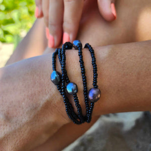 READY TO SHIP Stretch Freshwater Pearl & Bead Wrap Bracelet FJD$