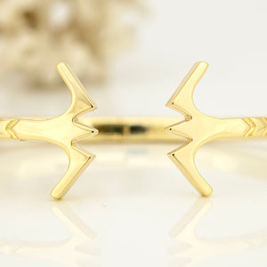 READY TO SHIP Frigate Bird Cuff Bracelet - 14k Gold over Brass FJD$