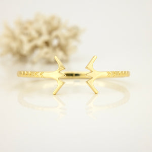 READY TO SHIP Frigate Bird Cuff Bracelet - 14k Gold over Brass FJD$