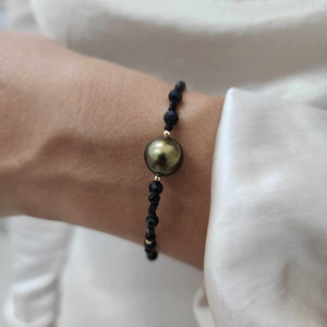 READY TO SHIP Bead Graded Saltwater Pearl Bracelet in 14k Gold Fill #3143 - FJD$