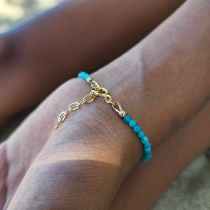 READY TO SHIP Frigate Bird Charm & Bead Bracelet - 14k Gold Fill FJD$