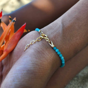 READY TO SHIP Frigate Bird Charm & Bead Bracelet - 14k Gold Fill FJD$