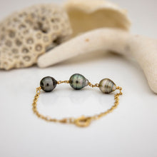 Load image into Gallery viewer, READY TO SHIP Civa Fiji Triple Saltwater Pearl Bracelet - 14k Gold Fill FJD$
