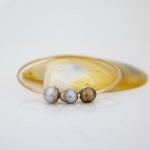 READY TO SHIP Civa Fiji Saltwater Pearl Bangle - 14k Gold Fill FJD$
