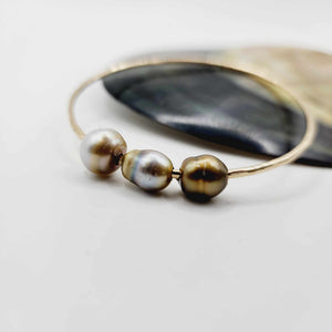 READY TO SHIP Civa Fiji Saltwater Pearl Bangle - 14k Gold Fill FJD$