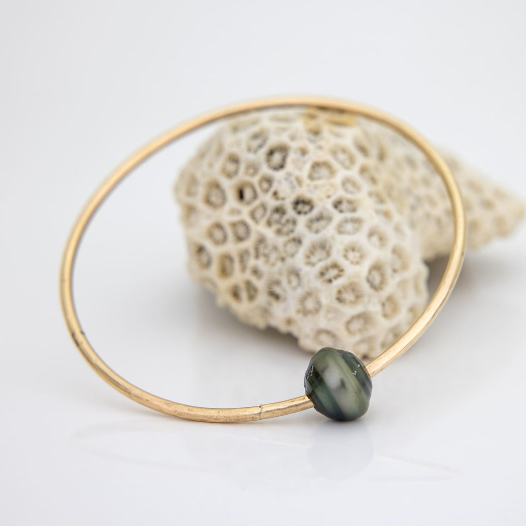 READY TO SHIP Civa Fiji Saltwater Pearl Bangle - 14k Gold Fill FJD$