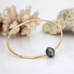 READY TO SHIP Civa Fiji Saltwater Pearl Bangle - 14k Gold Fill FJD$