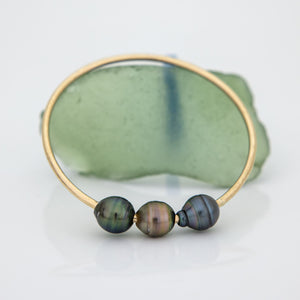 READY TO SHIP Civa Fiji Saltwater Pearl Bangle - 14k Gold Fill FJD$
