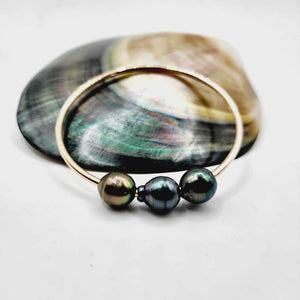 READY TO SHIP Civa Fiji Saltwater Pearl Bangle - 14k Gold Fill FJD$