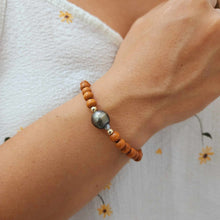 Load image into Gallery viewer, CONTACT US TO RECREATE THIS SOLD OUT STYLE Wooden Bead Saltwater Pearl Bracelet in 14k Gold Fill - FJD$
