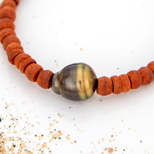 Load image into Gallery viewer, READY TO SHIP Wooden Bead Saltwater Pearl Bracelet in 14k Gold Fill - FJD$
