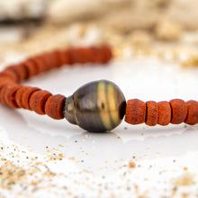 Load image into Gallery viewer, READY TO SHIP Wooden Bead Saltwater Pearl Bracelet in 14k Gold Fill - FJD$
