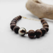 Load image into Gallery viewer, CONTACT US TO RECREATE THIS SOLD OUT STYLE Wooden Bead Saltwater Pearl Bracelet in 14k Gold Fill - FJD$
