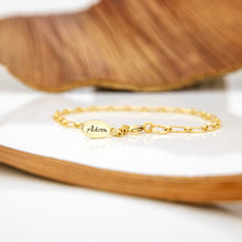 Load image into Gallery viewer, READY TO SHIP Textured Paperclip Bracelet - 14k Gold Fill FJD$
