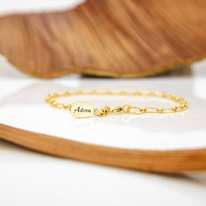 READY TO SHIP Textured Paperclip Bracelet - 14k Gold Fill FJD$