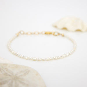 READY TO SHIP Freshwater Rice Pearl Bracelet - 14k Gold Fill FJD$