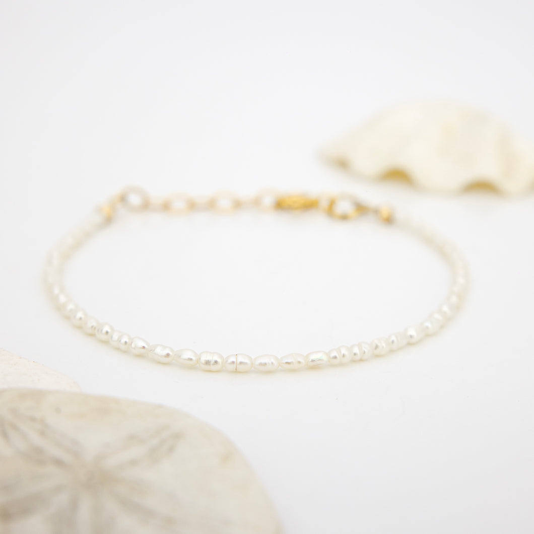 READY TO SHIP Freshwater Rice Pearl Bracelet - 14k Gold Fill FJD$