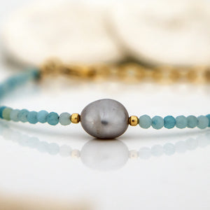 READY TO SHIP Freshwater Pearl & Bead Bracelet - 14k Gold Fill FJD$