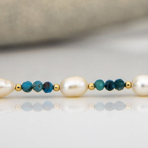 READY TO SHIP Freshwater Pearl & Bead Bracelet - 14k Gold Fill FJD$