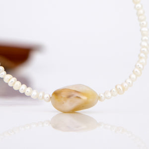 READY TO SHIP Freshwater Pearl Bracelet with Civa Fiji Pearl - 14k Gold Fill FJD$