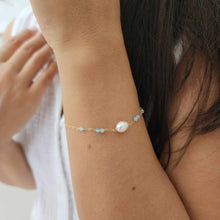 Load image into Gallery viewer, READY TO SHIP  Glass Bead &amp; Freshwater Pearl Bracelet - 14k Gold Fill FJD$
