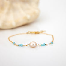 Load image into Gallery viewer, READY TO SHIP  Glass Bead &amp; Freshwater Pearl Bracelet - 14k Gold Fill FJD$
