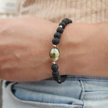 Load image into Gallery viewer, CONTACT US TO RECREATE THIS SOLD OUT STYLE Unisex Civa Fiji Pearl &amp;  Lava Stone Bracelet - 14k Gold Fill FJD$
